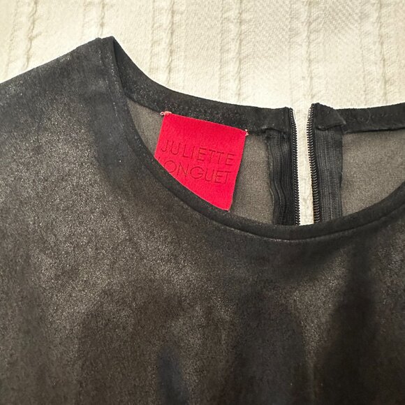 Juliette Longuet Black Suede Dress – Soft Luxe Texture, Timeless & Chic - Picture 2 of 4